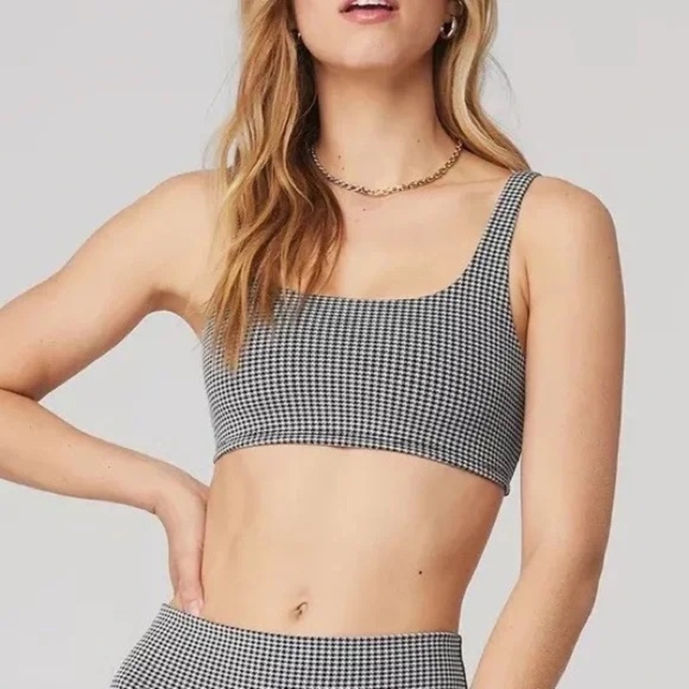 ALO YOGA Airtech Micro Houndstooth bra S